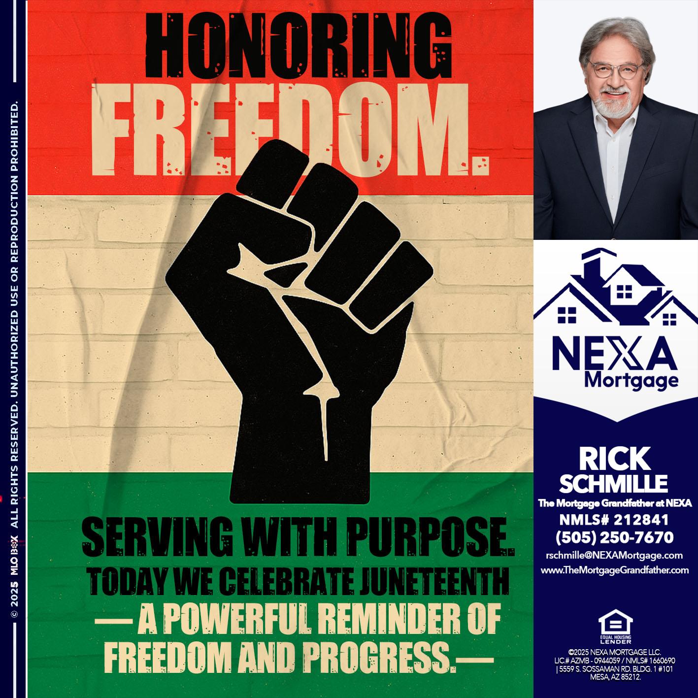 HONORING FREEDOM - Rick E Schmille -The Mortgage Grandfather at NEXA