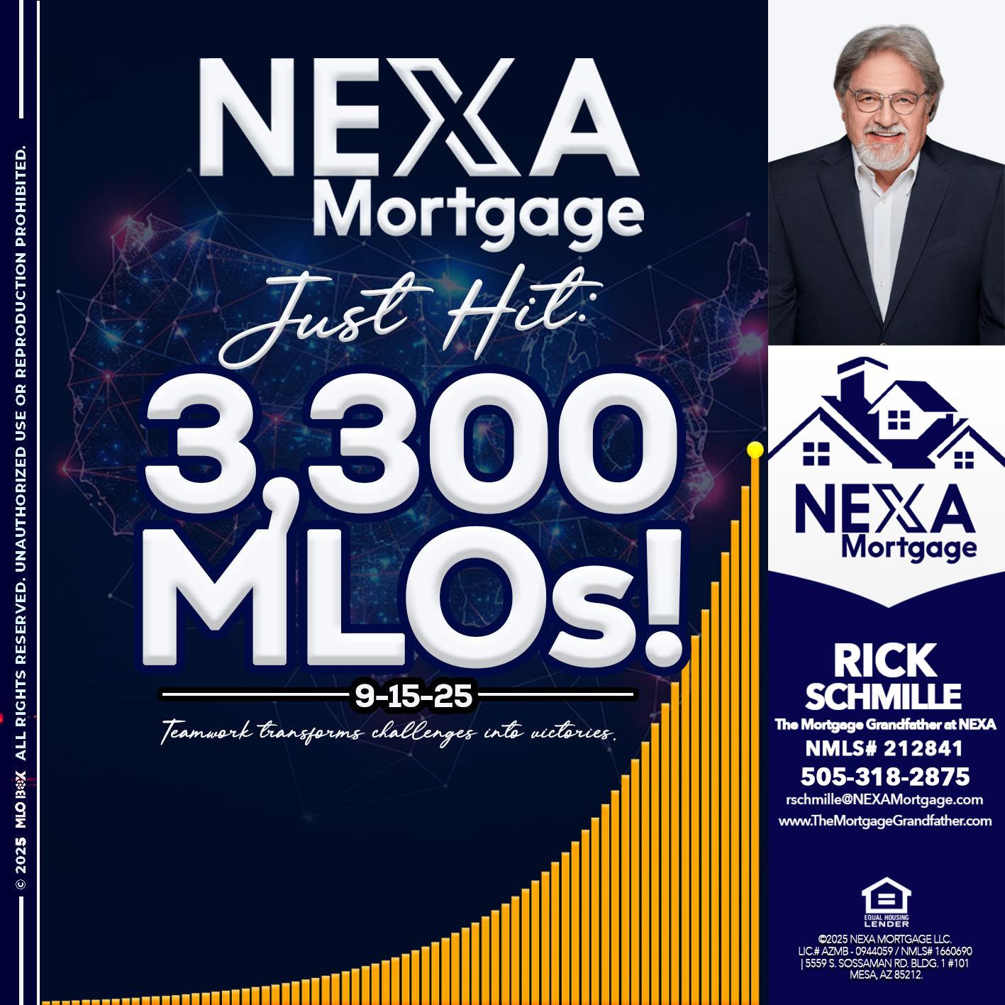NEXA JUST HIT 3300 MLOS - Rick E Schmille -The Mortgage Grandfather at NEXA