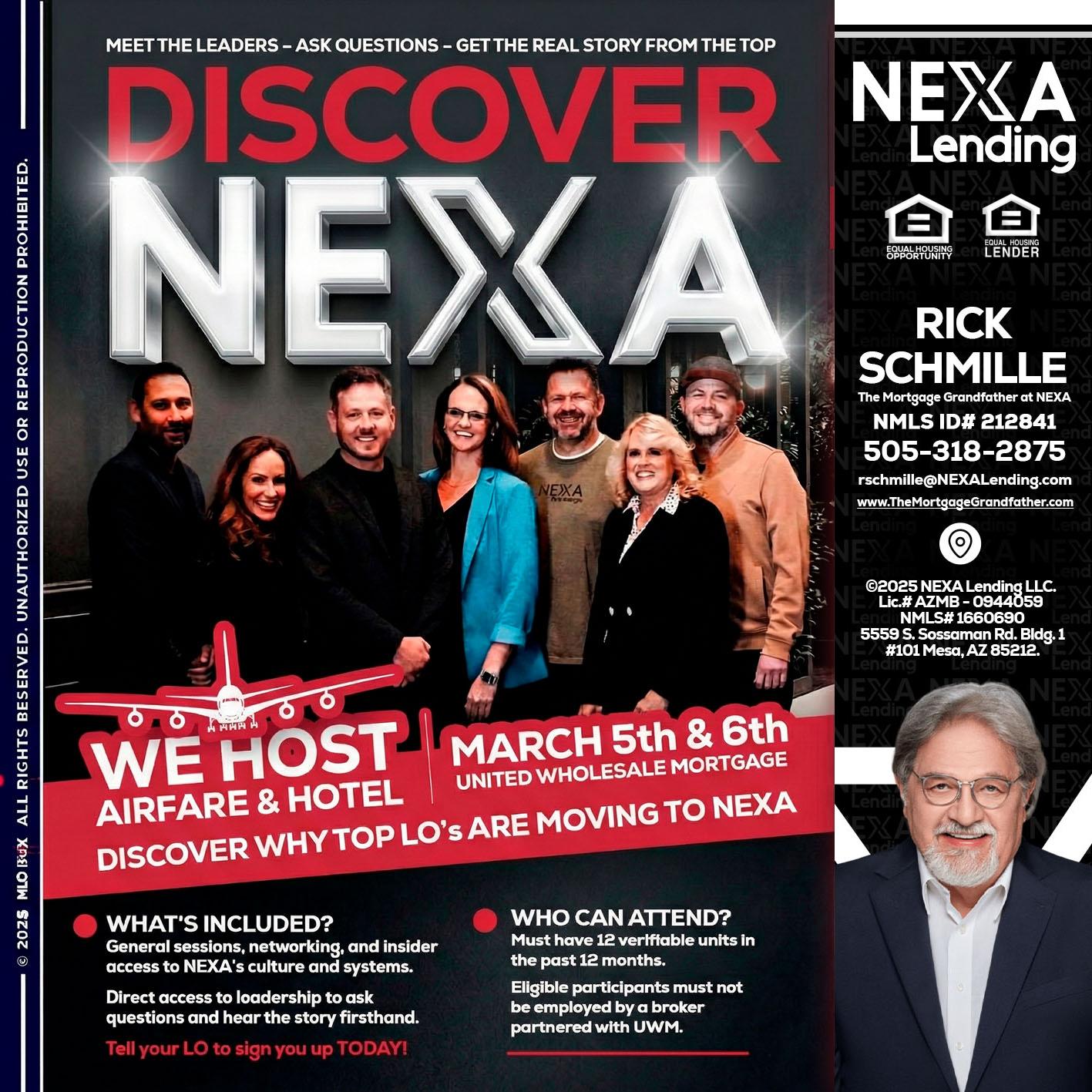 DISCOVER NEXA - Rick E Schmille -The Mortgage Grandfather at NEXA