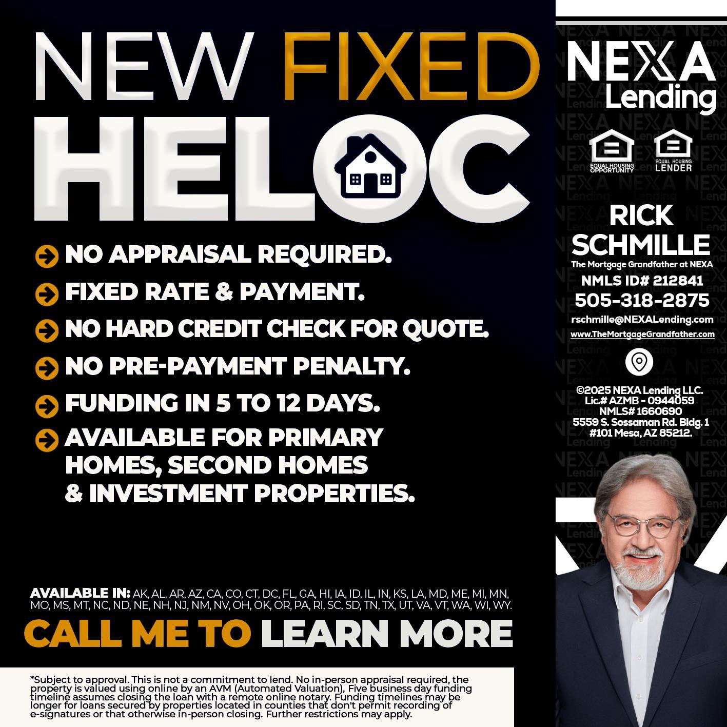 HELOC - Rick E Schmille -The Mortgage Grandfather at NEXA