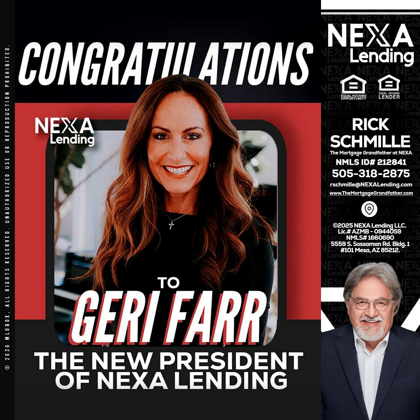 CONGRATULATIONS - Rick E Schmille -The Mortgage Grandfather at NEXA