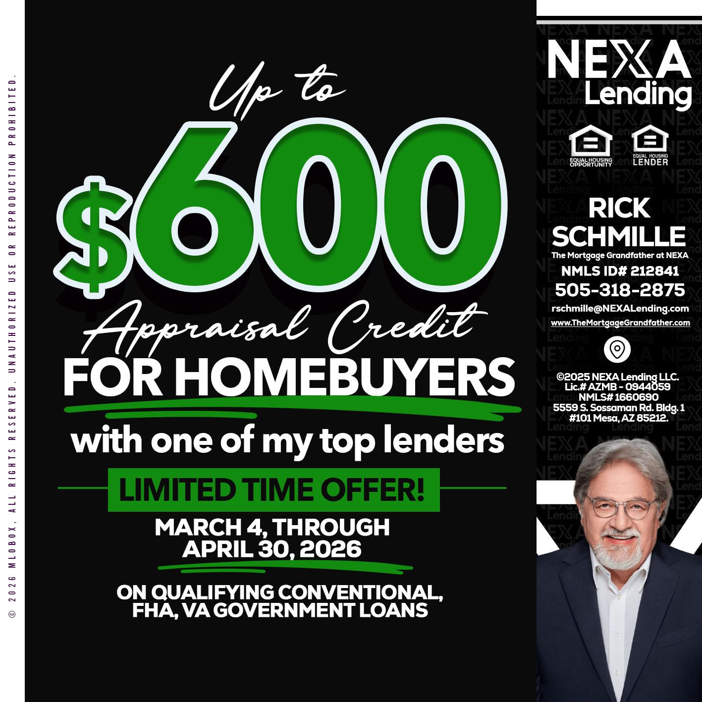 UP TO 600 - Rick E Schmille -The Mortgage Grandfather at NEXA