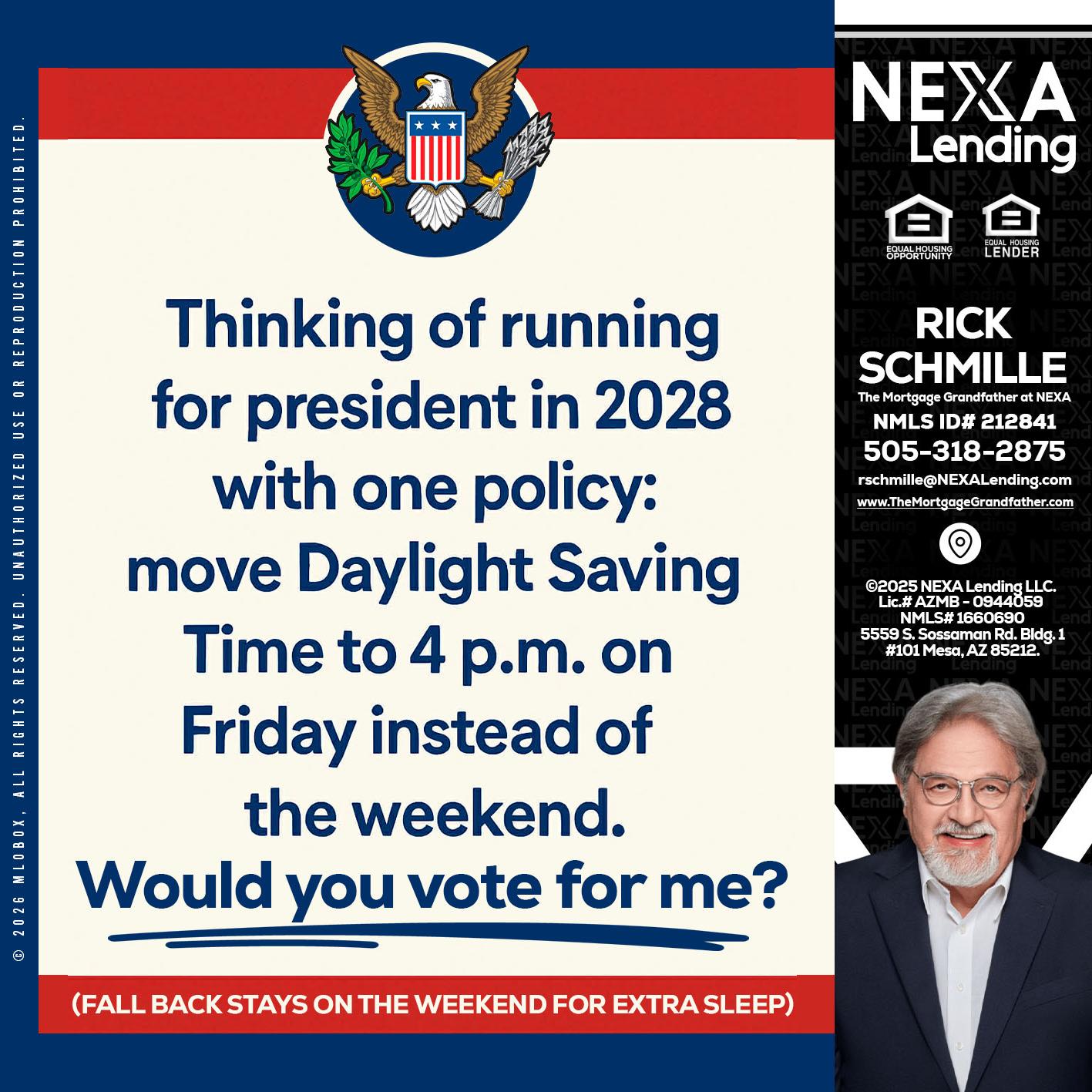 THINKING OF RUNING - Rick E Schmille -The Mortgage Grandfather at NEXA