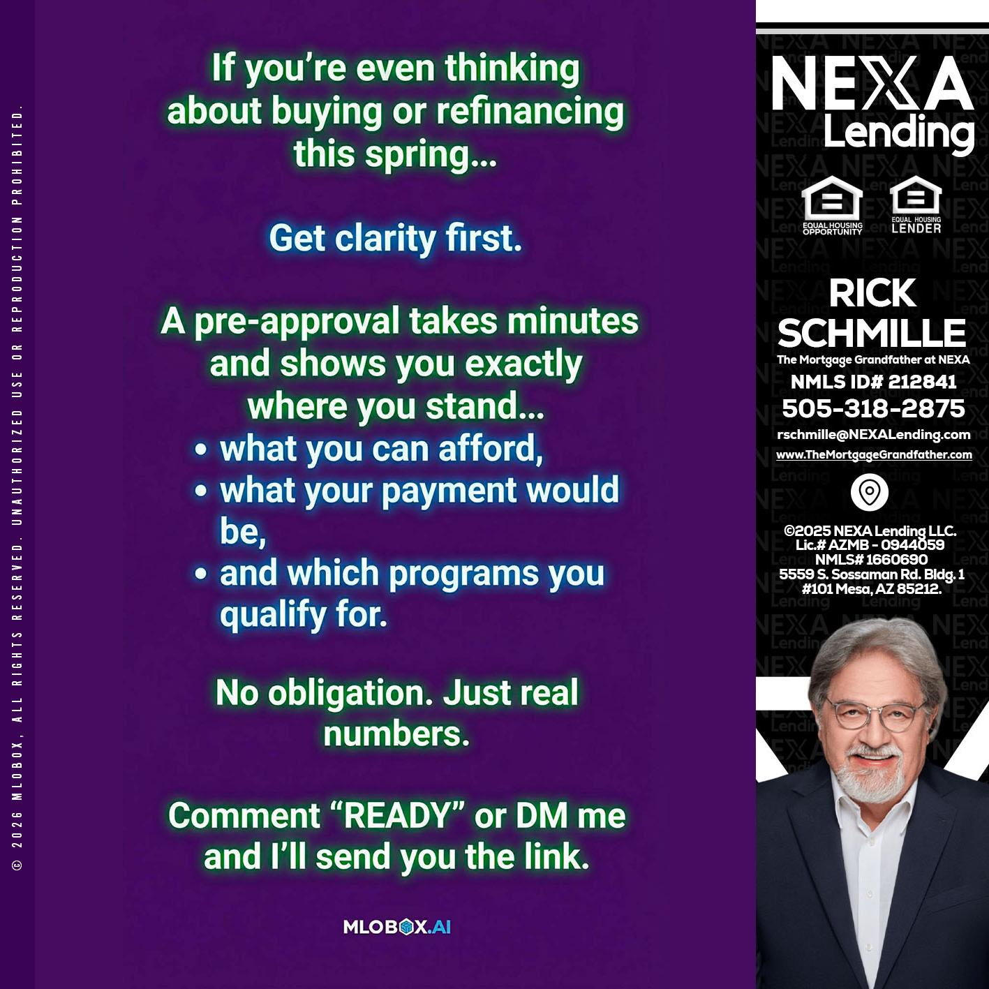 IF YOU THINKING - Rick E Schmille -The Mortgage Grandfather at NEXA