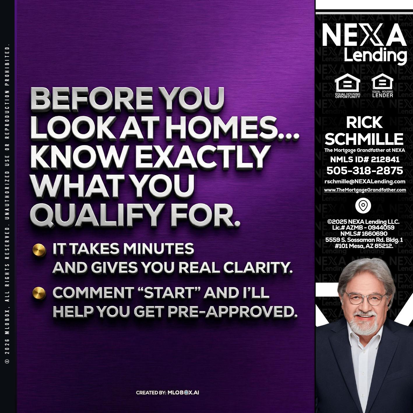BEFORE YOU - Rick E Schmille -The Mortgage Grandfather at NEXA